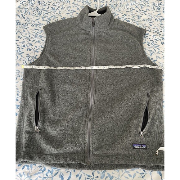 Patagonia Men's Synchilla Gray Fleece Men's Full Zip Up Vest L - Picture 10 of 11